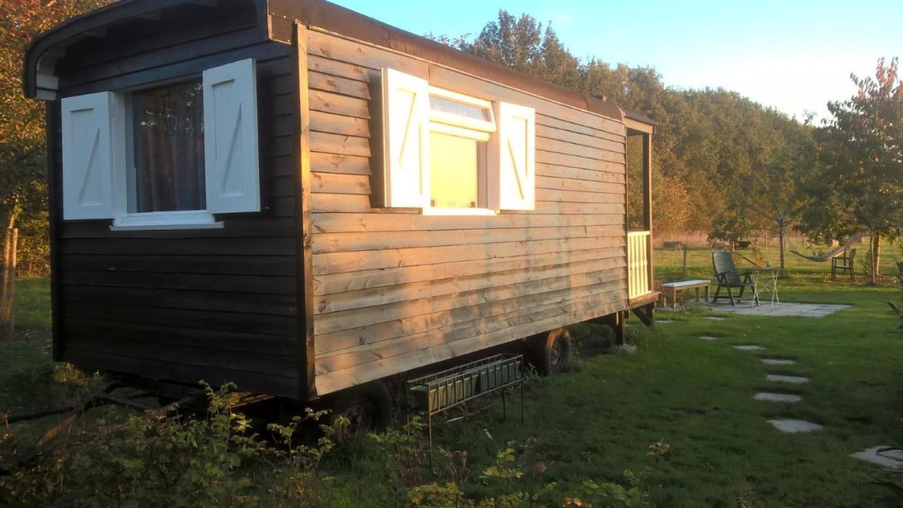 Onstwedde Pipowagen Elsebein Groningen Westerwolde Unieke Ligging Met Eigen Tuin En Vrij Uitzicht Over Veld Naar Natuurgebied מראה חיצוני תמונה