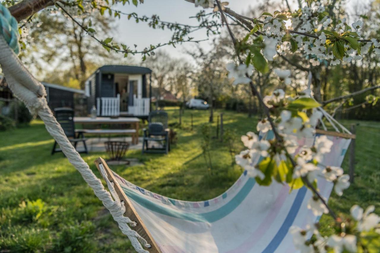 Onstwedde Pipowagen Elsebein Groningen Westerwolde Unieke Ligging Met Eigen Tuin En Vrij Uitzicht Over Veld Naar Natuurgebied מראה חיצוני תמונה