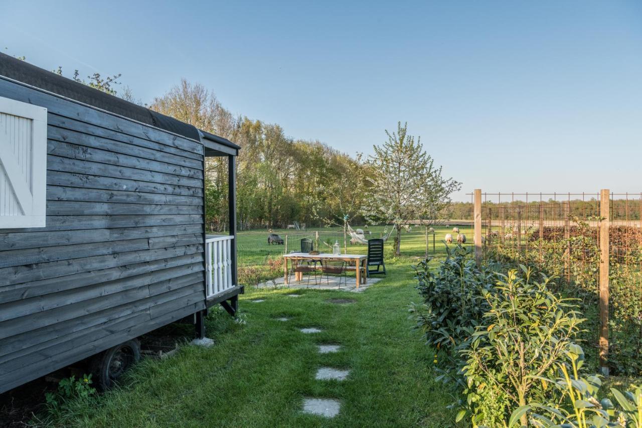 Onstwedde Pipowagen Elsebein Groningen Westerwolde Unieke Ligging Met Eigen Tuin En Vrij Uitzicht Over Veld Naar Natuurgebied מראה חיצוני תמונה