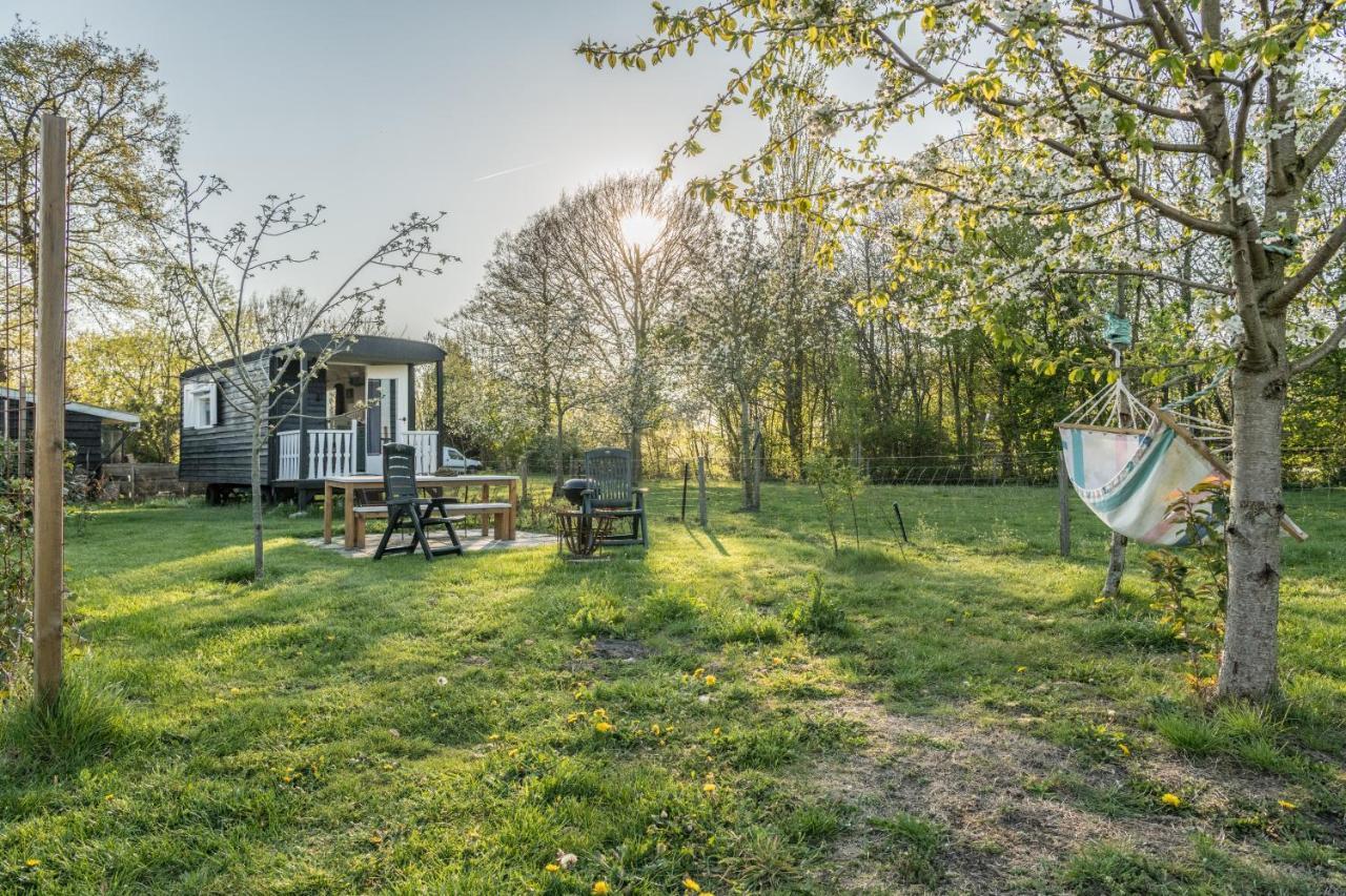 Onstwedde Pipowagen Elsebein Groningen Westerwolde Unieke Ligging Met Eigen Tuin En Vrij Uitzicht Over Veld Naar Natuurgebied מראה חיצוני תמונה